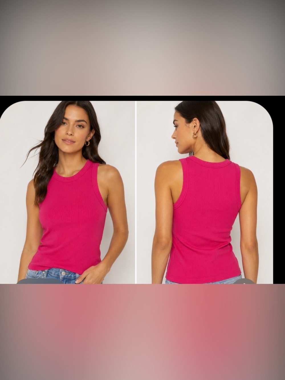 EUC Veronica Beard Jeans
Raspberry Pink Ribbed
Tank Top | Size Small